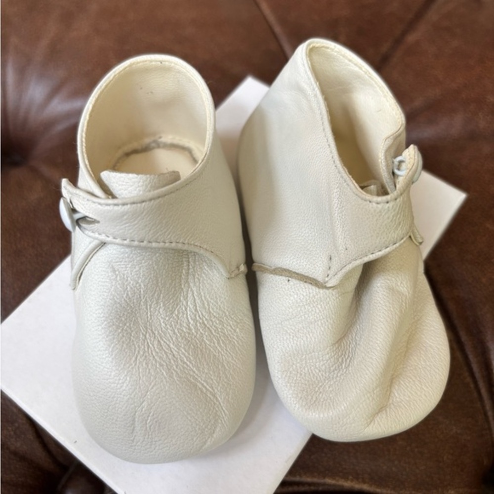 NEW Leather Cream Baby Moccasins Crawling Shoe Italy 🐝